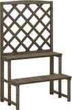 vidaXL Plantenrek met latwerk 70x42x115 cm massief vurenhout grijs