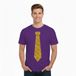 Bellatio Decorations T-shirt met stropdas print goud - heren - paars - M