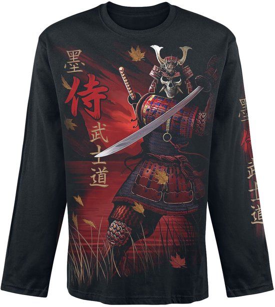 Spiral Samurai Heren Shirt met lange mouwen - Zwart - XL