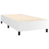 vidaXL Boxspringbed met matras, kunstleer, wit, 90x200 cm