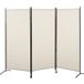 Homcom – Paravent Brise-vue 3 Panneaux Sur Pied – Métal Époxy Anticorrosion – Dimensions 253x50x182 Cm – Polyester Haute Densité Beige