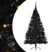vidaXL Kunststof Voorverlichte Kerstboom met 300 LED Zwart 210 cm PVC