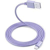 Little Boutik® Metaal Nylon Kabel Versterkte USB-kabel Zilver Kleur voor iPhone 1,5 m Gevlochten Compatibel iPhone 5s/6/6S/7/8/X