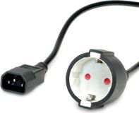 VALUE C14 - CEE 7/3 stroomkabel voor UPS/PDU - 3x 0,75mm / zwart - 0,30 meter