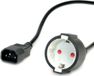 VALUE C14 - CEE 7/3 stroomkabel voor UPS/PDU - 3x 0,75mm / zwart - 0,30 meter