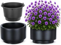 KADAX Bloempot met binnenpot, plastic sierpot vorstbestendig voor bloemen en planten, staand antraciet 47x30cm