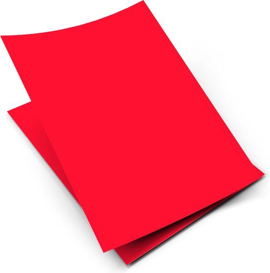 Reclame Kaart A4 - Prijskaart - Geel - Pak 50 Stuks - Fluo Rood - Karton - Papier