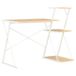 VidaXL Bureau met schap 116x50x93 cm wit en eikenkleurig