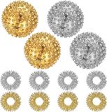 oCreon 4 Massageballen met stekels, 8 drukringen op batterij, magnetische massageballen met stekels, set acupressuurringen, set voor het ontwikkelen van vaardigheden, acupressuurring