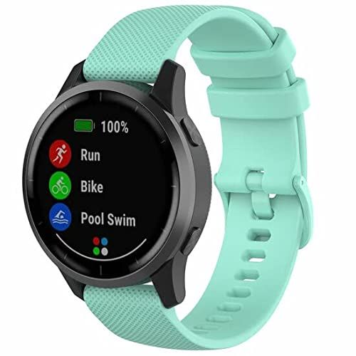By Qubix Qubix Sportband met motief - Turquoise - Compatible met Garmin Vivoactive 3 - 20mm