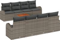 vidaXL Banc de jardin 9 pièces gris polyrattan