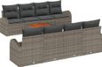 vidaXL Banc de jardin 9 pièces gris polyrattan