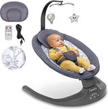 Lionelo Ralf - Babyschommel Premium - 2in1 - 5 automatische schommelsnelheden - 0 tot 9kg - Grijs