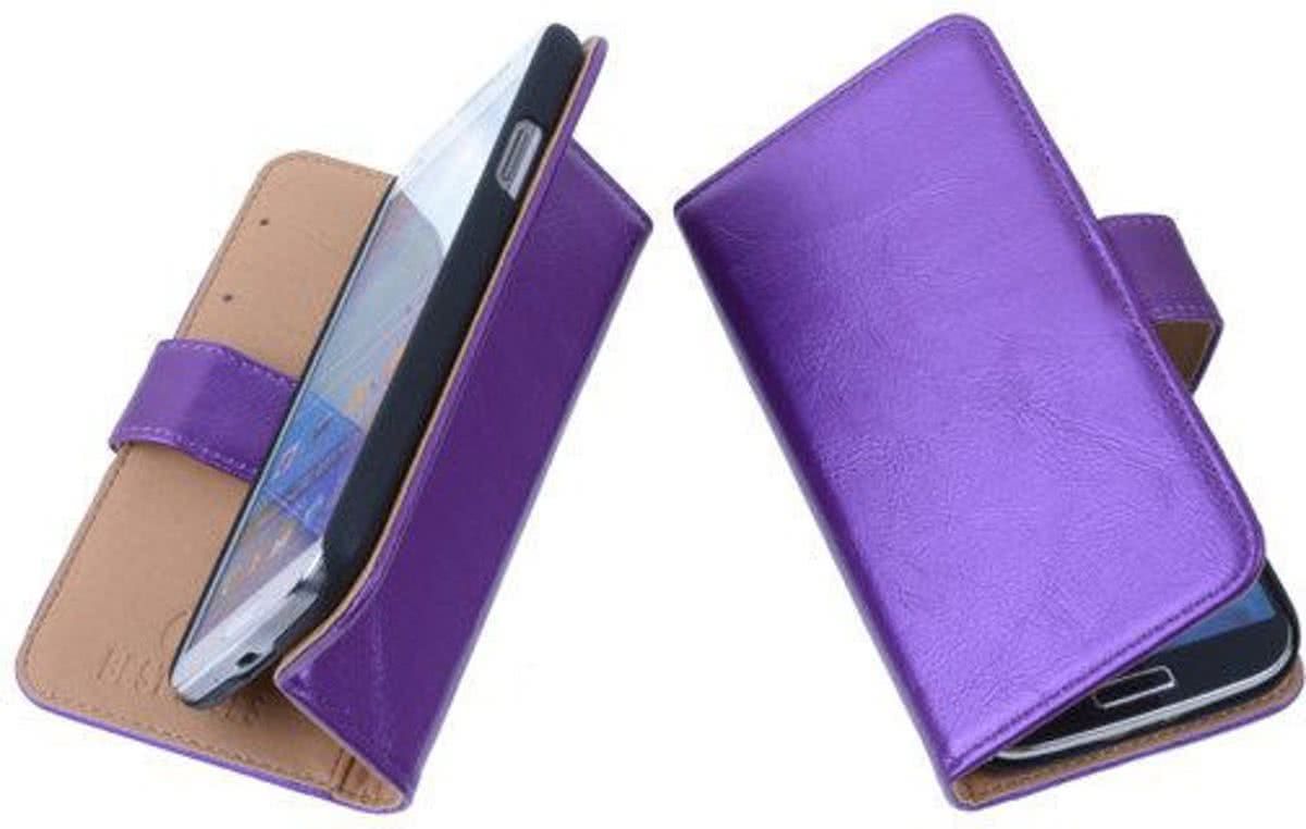 LELYCASE PU Leder Paars Huawei Ascend G630 Book/Wallet case/case Telefoonhoesje