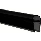Rehau Noir Bande de joint de porte de douche en plastique pour verre de 6 à 8 mm d'épaisseur, 2000 mm