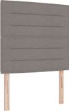 vidaXL Boxspring bed met hoofdeinde Taupe 120 x 200 cm Stof