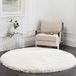 Safavieh Shag Tapijt voor woonkamer, eetkamer, slaapkamer - Luxe Shag Collection, hoge pool, ivoor, 122 x 122 cm