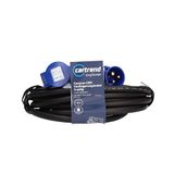 cartrend Explorer CEE Verlengkabel met 3-polige CEE-stekker met klapdeksel, verlengkabel voor gebruik op de camping en outdoor, olie-, uv- en ozonbestendig, IP44, 10 m, zwart