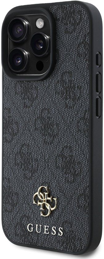 Guess 4G Metal Logo Backcover geschikt voor MagSafe geschikt voor iPhone 16 Pro Max - Zwart