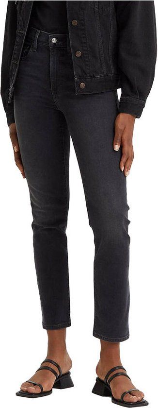 Levi's 724 High Rise Straight Jeans - Z9777 Black Worn In - W30/L32