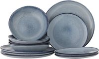 Bloomingville Sandrine serviesset 12-delig van aardewerk, blauw