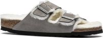 Birkenstock Arizona Lamsvel Suede Stone Coin Smal Voetbed - Maat 44