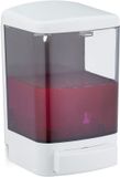 Merkloos Relaxdays Zeepdispenser Wandmontage - 1000 ml - Wit/Grijs - ABS