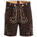 PAULGOS Pantalon traditionnel en cuir pour homme court - HK1 - Cuir véritable - Marron foncé - Taille 56