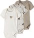 NAME IT NBNBODY 3P SS PUMICE BEAR NOOS Romper Unisex Korte mouw Katoen Dierenprint Pumice Stone Maat 68 (3 stuks)