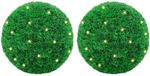 vidaXL Kunstbuxusballen met LED-verlichting - 2 stuks - 52 cm - Groen
