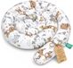 ASE Spolka Akcyjna XXL coussin de lit coussin d'allaitement coussin de lit bordure de lit protège-lit coussin décoratif bordure de lit rouleau XL fait main Marron avec cerfs 400 cm Certificat Oeko-Tex