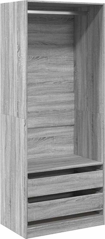 vidaXL Kledingkast 80x50x200 cm bewerkt hout grijs sonoma eikenkleur