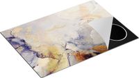 Chefcare Inductie Beschermer Abstracte Kunst - Zwart Grijs Goud - 75x50 cm