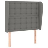 VidaXL Hoofdbord Donkergrijs Polyester Hout 1630 mm x 230 mm x 780 mm