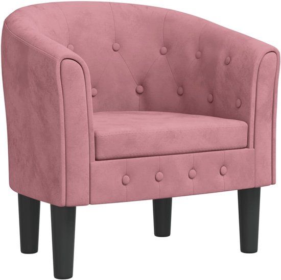 vidaXL Fauteuil Cabriolet, Chaise avec Accoudoirs, Canapé avec Dossier, Siège Rembourré, Meuble de Salon Chambre Bureau, Rose Velours
