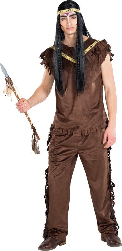 Tectake dressforfun - herenkostuum indiaan Cherokee L - verkleedkleding kostuum halloween verkleden feestkleding carnavalskleding carnaval feestkledij partykleding - 300653