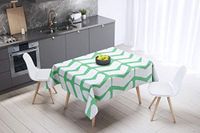 Bonamaison Tafelkleed, Anti-Mold, Sneldrogend, Waterdicht, 100% Polyester Tafellaken, Petroleum Groen, Wit, 140 x 140 Cm