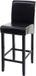 MCW Barkruk MCW-C33 - Zwart - Leer - Hout - Met rugleuning