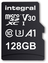 Integral 128GB PREMIUM HIGH SPEED MICROSDHC/XC V30 UHS-I U3