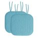 Sweet Home Collection Antislip rubberen achterkant afgerond vierkant 40,6 cm x 40,6 cm stoelhoes, polyurethaan geheugenschuim, groenblauw, 2 stuks (Pack van 1)