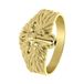 Lucardi Heren Goldplated ring met leeuwenkop
