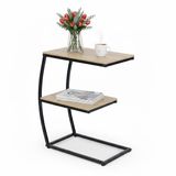 Merkloos Bijzettafel met opbergruimte - 58,5 cm hoog - voor bank - houtlook-zwart