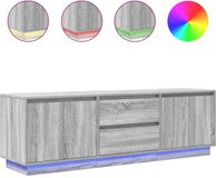 vidaXL meuble TV avec éclairage LED 160,5x41x50 cm gris chêne sonoma