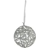 Goodwill Kerstbal Zilver Glitter Takjes - Ø 15 cm - 2 stuks