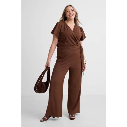 GREAT LOOKS crinkle jumpsuit bruin