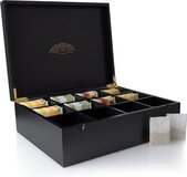 Nimma Theedoos - 12 Vaks - Zwart - Hout - Magneetsluiting