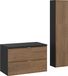 Casella meuble de salle de bain 80 cm avec plateau et colonne en imitation chêne noir
