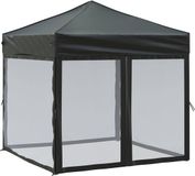 vidaXL Partytent, inklapbaar met zijwanden, zwart, 2x2 meter