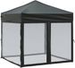 vidaXL Partytent, inklapbaar met zijwanden, zwart, 2x2 meter