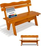 Beautissu Houten Tuinbank RD – Weerbestendig 2 Personen 120 cm breed – Massief Hout Gelakt – Duurzaam Robuust Tuinbank Hout voor Balkon Terras Serre of Tuin